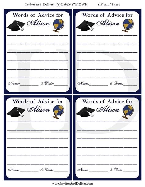 Advice For The Graduate Free Printable